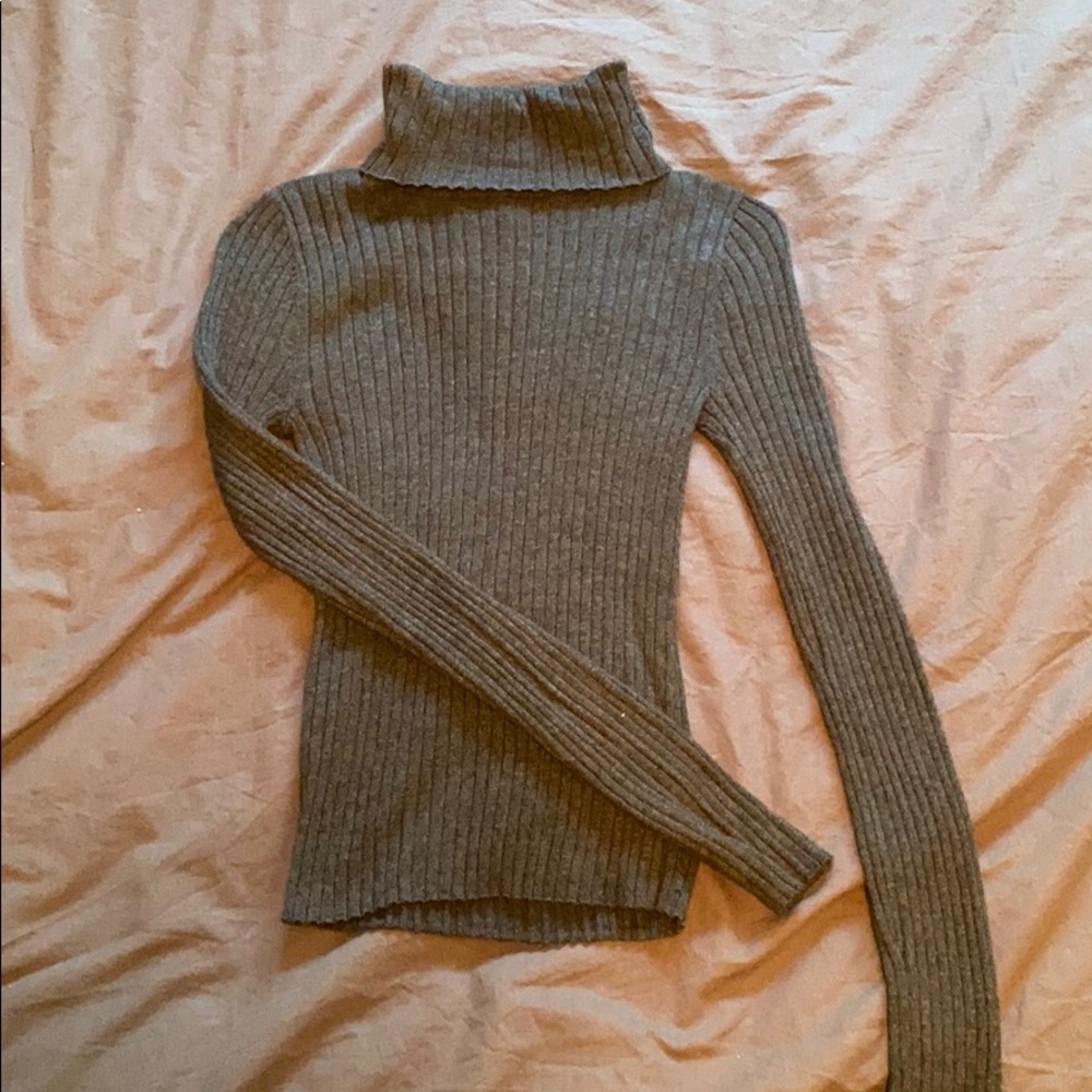 Grey American Eagle Turtleneck Sweater